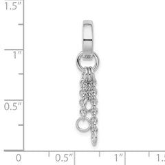 Amore La Vita Sterling Silver Rhodium-plated Polished Circle with Cable Chain Dangles Charm Carrier Pendant