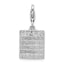 Amore La Vita Sterling Silver Rhodium-plated Polished Bingo Card Charm with Fancy Lobster Clasp