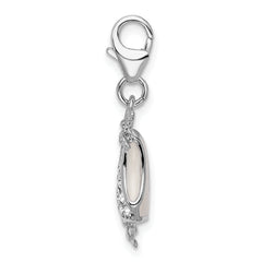 Amore La Vita Sterling Silver Rhodium-plated Polished 3-D Enameled Bikini Bottom Charm with Fancy Lobster Clasp