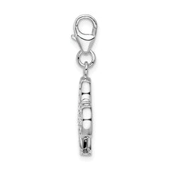 Sterling Silver Enameled 3-D Club w/Lobster Clasp Charm
