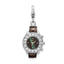 Watch-Themed Charm in Sterling Silver with Crystal Accents, 41mm - Sophia Jewelers