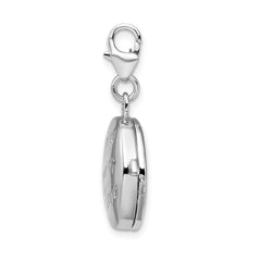 Sterling Silver 3-D Enameled LOVE Heart Charm with Lobster Clasp