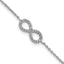 Cheryl M Sterling Silver Rhodium-plated Brilliant-cut CZ Infinity 7 Inch Bracelet with 1 Inch Extender