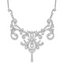 Cheryl M Sterling Silver Rhodium-plated Brilliant-cut CZ Bezel Fancy Scroll 17 Inch Necklace with 2 Inch Extender