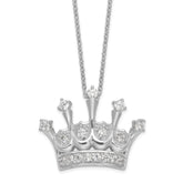 Cheryl M Sterling Silver Rhodium-plated Brilliant-cut CZ Crown 18 Inch Necklace