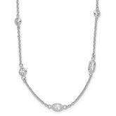 Cheryl M Sterling Silver Rhodium-plated Brilliant-cut CZ 26 Station 36.5 Inch Necklace