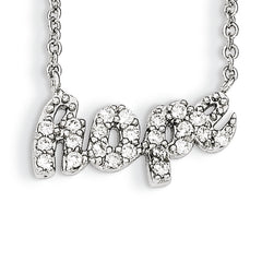 Cheryl M Sterling Silver CZ HOPE 18in. Necklace