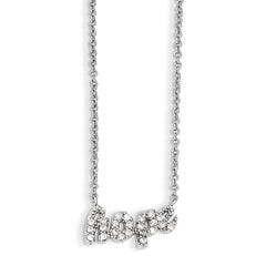 Cheryl M Sterling Silver CZ HOPE 18in. Necklace
