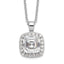 Asscher-Cut Cubic Zirconia Halo Necklace in Sterling Silver, 18 Inch - Sophia Jewelers