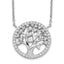 Cheryl M Sterling Silver Rhodium-plated Brilliant-cut CZ Tree Of Life 18 Inch Necklace
