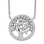 Cubic Zirconia Tree of Life Necklace in Sterling Silver, 18 Inch - Sophia Jewelers