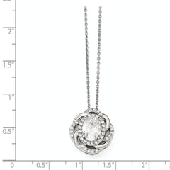 Cheryl 925 Sterling Silver Necklace with Clear CZ Pendant Elegant and Solid