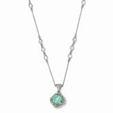 Sophia Jewelers 925 Sterling Silver Necklace with CZ & Simulated Paraiba Tourmaline Elegance