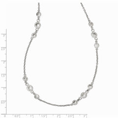 Cheryl M Sterling Silver CZ 18in Fancy Necklace