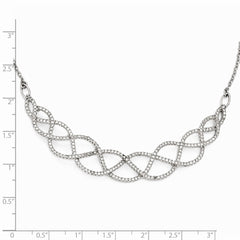 Cheryl M Sterling Silver CZ Fancy 18in Necklace
