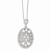 Sterling Silver 925 Necklace with Clear CZ Elegant Pendant