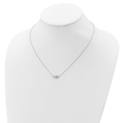 Cheryl Sterling Silver Rhodium-Plated CZ Elegant Necklace 18 Inch