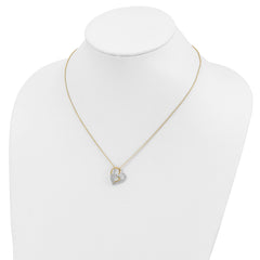 Cheryl 18 Gold-Plated Sterling Silver Double Heart CZ Necklace