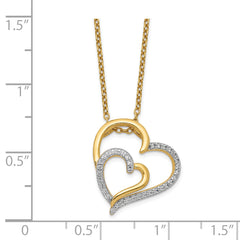 Cheryl 18 Gold-Plated Sterling Silver Double Heart CZ Necklace