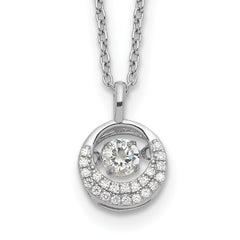 Cheryl M Sterling Silver Rhodium-plated Brilliant-cut Vibrant CZ Circle 18 Inch Necklace