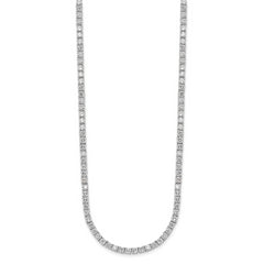 Cheryl 925 Sterling Silver CZ Necklace with Rhodium Plating, Elegant Design