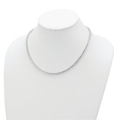 Cheryl 925 Sterling Silver CZ Necklace with Rhodium Plating, Elegant Design