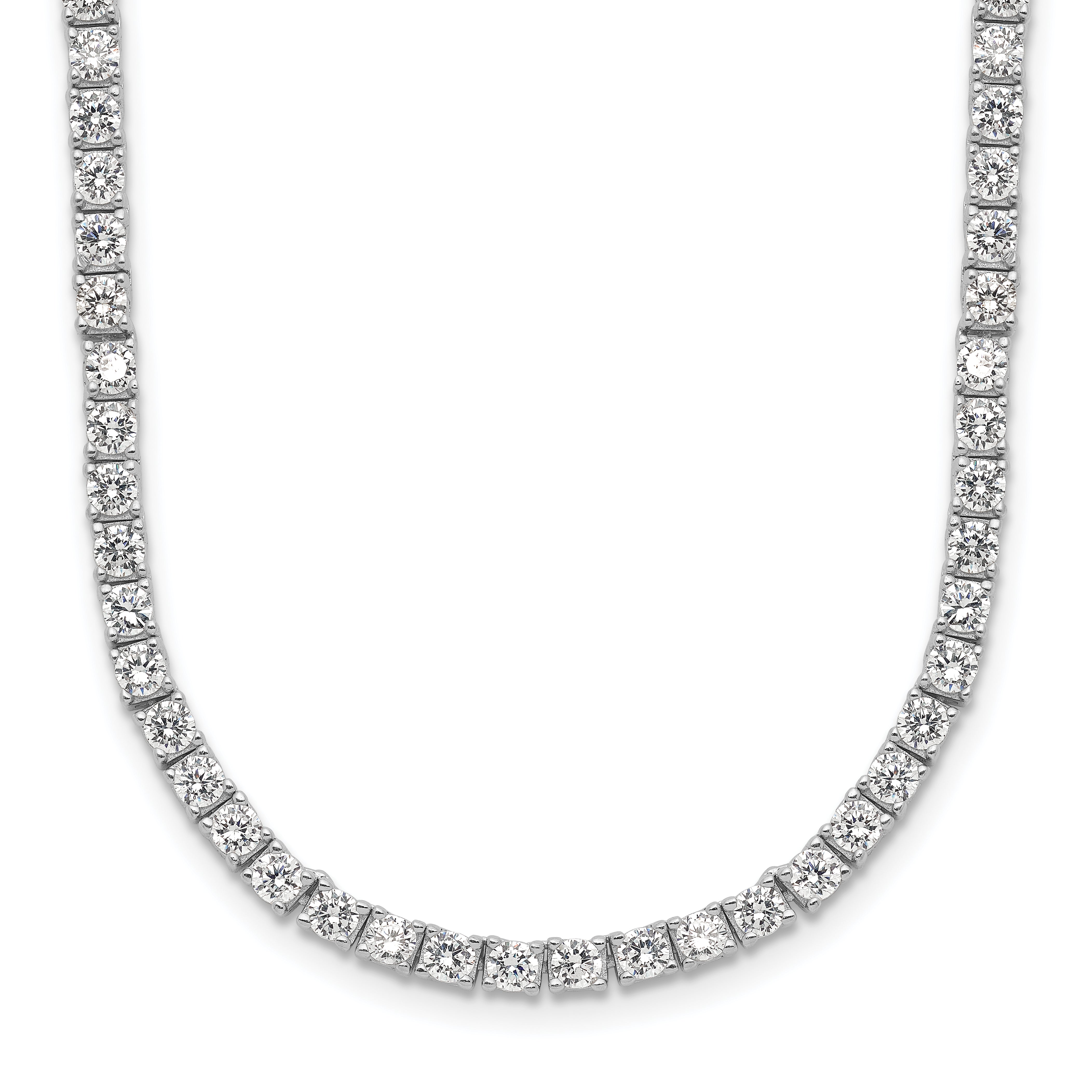 Cheryl M Sterling Silver Rhodium-plated Brilliant-cut CZ 18 Inch Necklace