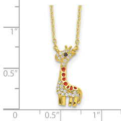 Cheryl Sterling Silver Gold-Plated CZ Giraffe Necklace Elegant Gift Ready Design