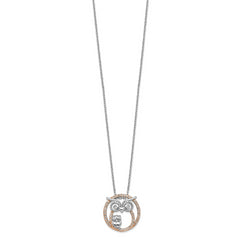 Cheryl 925 Sterling Silver Two-Tone CZ Owl Necklace Elegant Gift-Ready Design