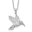 Cheryl M Sterling Silver Rhodium-plated Filigree Brilliant-cut CZ Hummingbird 18 Inch Necklace