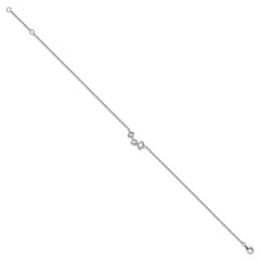 Cheryl M Sterling Silver Rhodium-plated Brilliant-cut CZ Geometric 9.5 Inch Anklet with 1 Inch Extender