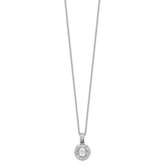 Cheryl M Sterling Silver Rhodium-plated Brilliant-cut and 100 Facet CZ 18 Inch Necklace