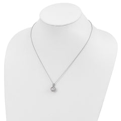 Cheryl M Sterling Silver Rhodium-plated Brilliant-cut and 100 Facet CZ 18 Inch Necklace