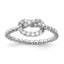 Cheryl M Sterling Silver Rhodium-plated Brilliant-cut CZ Knot Ring