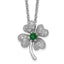 White Cubic Zirconia Four-Leaf Clover Necklace in Sterling Silver, 15 Inch - Sophia Jewelers