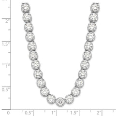 Cheryl M Sterling Silver Rhodium-plated Brilliant-cut CZ 18 Inch Necklace