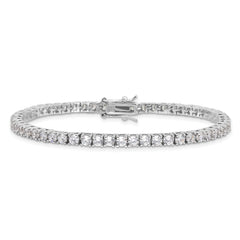 Cheryl M Sterling Silver Rhodium-plated Brilliant-cut CZ 7 Inch Tennis Bracelet