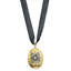 Sterling Silver CZ Gold Plate & Black Necklace