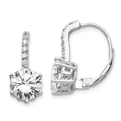 Cheryl M Sterling Silver Rhodium-plated Brilliant-cut CZ Leverback Earrings