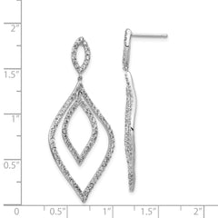 Cheryl 925 Sterling Silver Rhodium-Plated CZ Flame Dangle Earrings Gift Ready