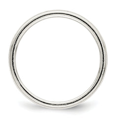 Sterling Silver 9.5mm Flat with Rope Edge Band