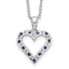 Diamond Fascination Diamond Mystique Sterling Silver Platinum-plated Diamond and Sapphire Heart 18 Inch Necklace