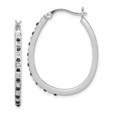 Diamond Fascination Diamond Mystique Sterling Silver Platinum-plated Diamond Black and White Diamond Hoop Earrings