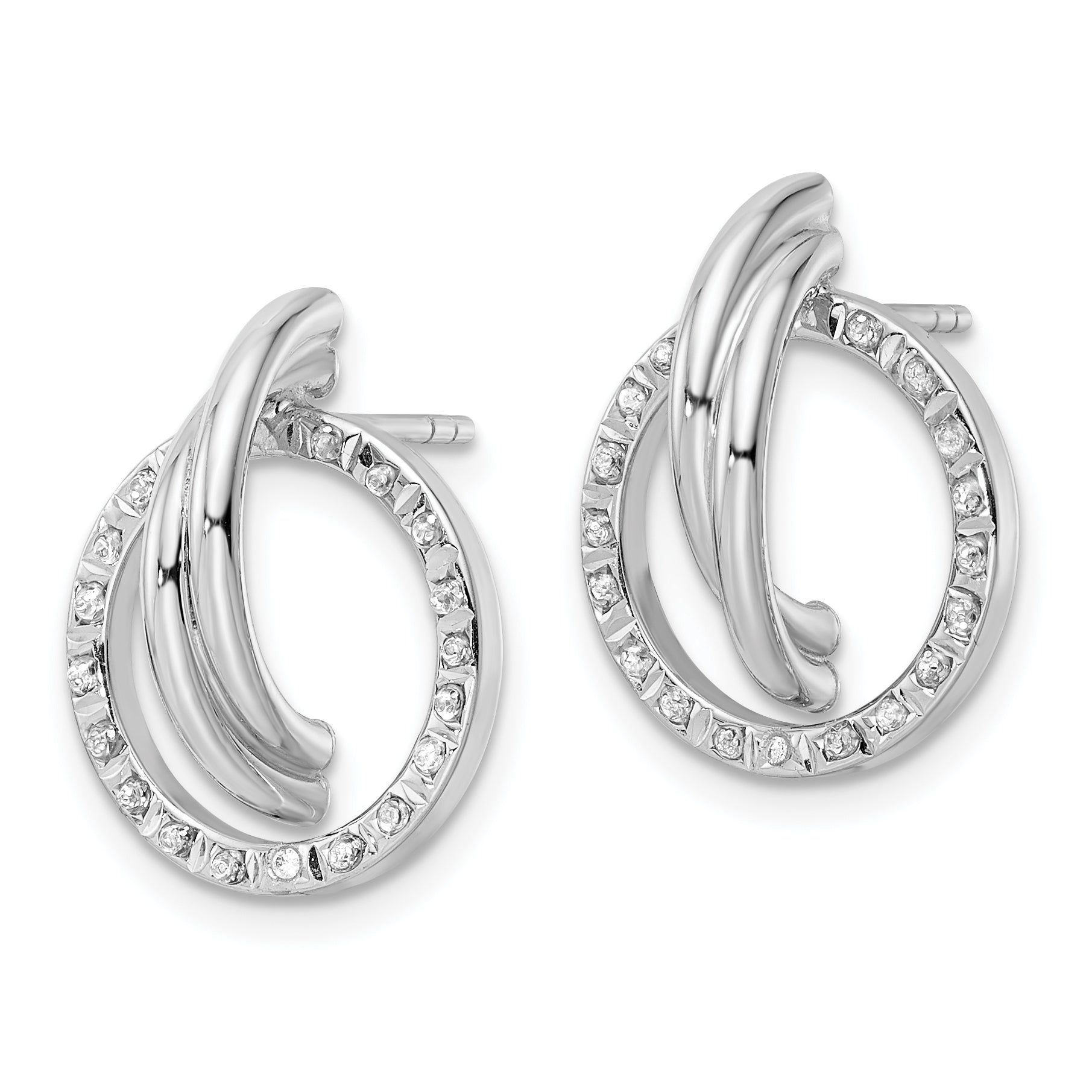 Diamond Fascination Diamond Mystique Sterling Silver Platinum-plated Diamond Post Earrings