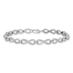 Sterling Silver Rhodium-plated Diam. Bracelet