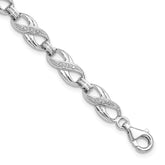 Sterling Silver Rhodium-plated Diam. Bracelet