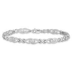 Sterling Silver Rhodium-plated Diam. Bracelet
