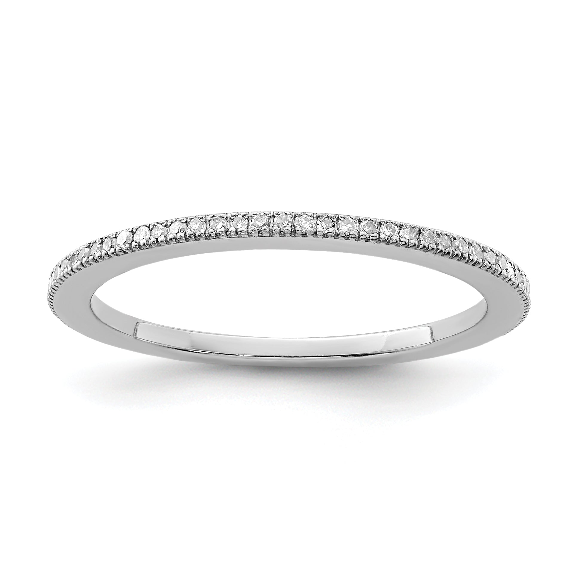 Sterling Silver Rhodium Plated Diamond Band