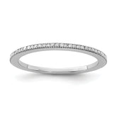 Sterling Silver Rhodium Plated Diamond Band
