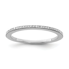 Sterling Silver Rhodium Plated Diamond Band